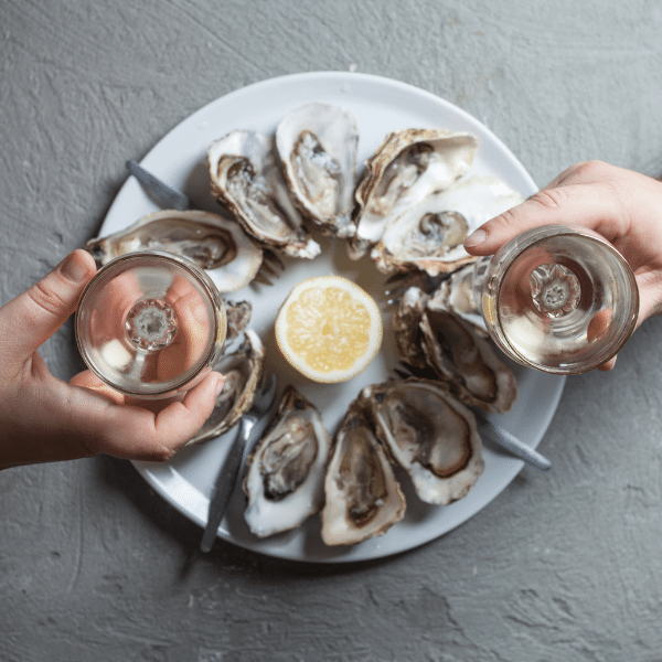 Oyster's paired with VQA wine for Henry of Pelham
