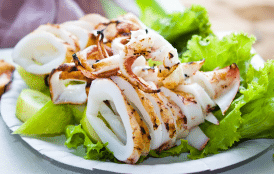 Grilled Calamari pairing with Speck Family Reserve Best White Wine Riesling