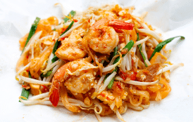 Curry Pad Thai with Cuvee Catharine Sparkling wine