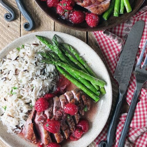 Roast Duck with Raspberry Sauce